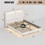 Lit plateforme, base de lit en métal avec station de charge, aucun sommier nécessaire (beige), silencieux, facile à assembler.-1221335559
