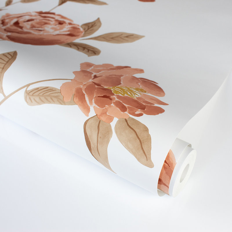 Papier peint adhésif Ramble Rose par She She, Écarlate