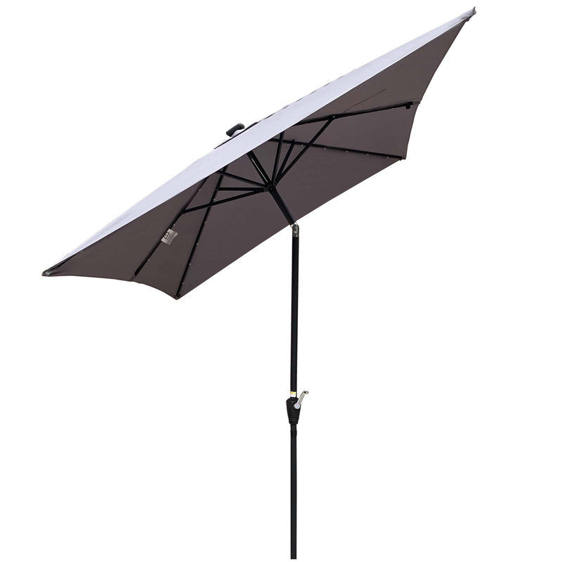 Parasol de patio rectangulaire polyvalent avec éclairage solaire avancé et multiples fonctionnalités pour profiter de l'extérieur