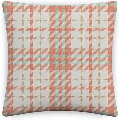 Indoor / Outdoor Plaid White Square Cushion Cover