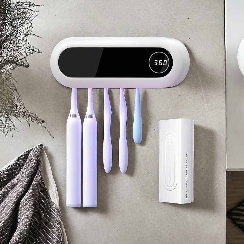 Toothbrush Holder with 5 Slots & Timer Function