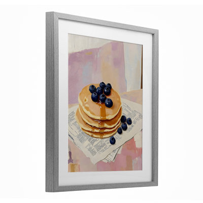 «Blueberry Pancakes with Syrup», impression sous verre encadrée, design par The Prints Vibe
