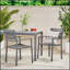 Ensemble de 2 chaises d'extérieur modernes en aluminium avec structure durable et résistante aux intempéries