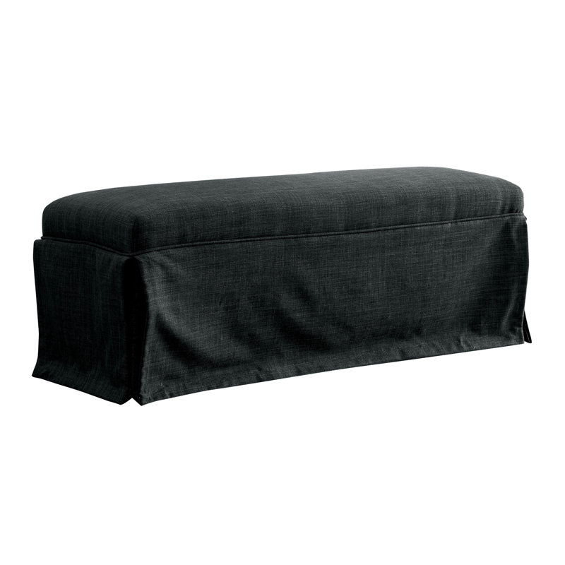 Aleeyah Polyester Upholstered Bench, Dark Gray