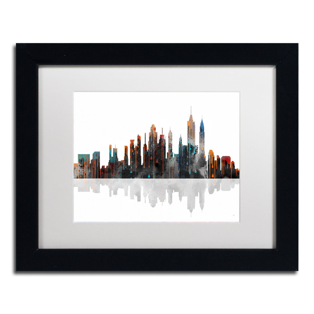 'New York New York Skyline' Framed Graphic Art on Canvas Trademark Fine Art 
