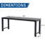 Ensemble de 2 bancs de jardin d'extérieur en métal, banc de patio sans dossier, bancs de parc imperméables pour jardins, patios-1044169167