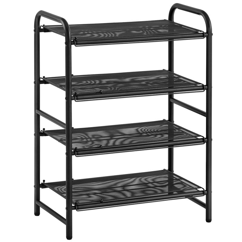 Expandable Shoe Rack for Entryway Hallway, Black, 20 Pairs-4Tier