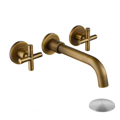 Robinet de lavabo mural avec drain escamotable (sans trop-plein)