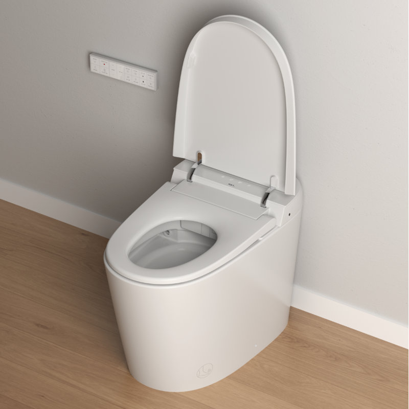 Toilette allongée intelligente avec réservoir intégré et toilette à une pièce pour salle de bain R&T