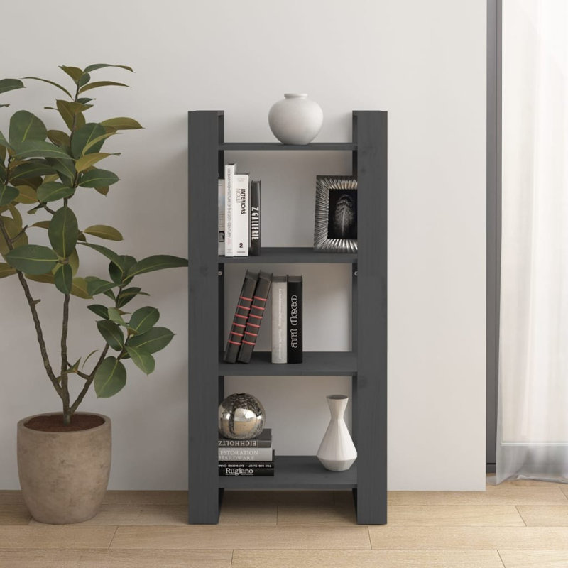 Gelissa 125cm H Solid Wood Etagere Bookcase, 125Cm H x 60Cm W, Grey