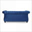 Causeuse de style Chesterfield avec capitonnage profond Détails cloutés | 61,75 po de largeur | Velours bleu marine-1060505843
