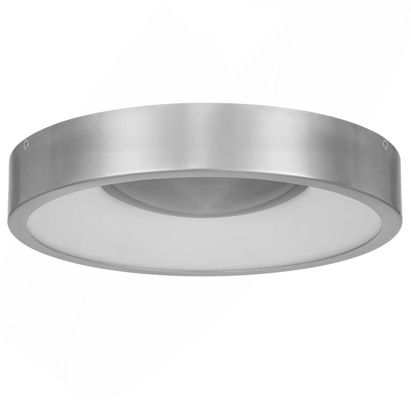 Plafonnier encastré en aluminium 11 po DEL, H 2,38 po x l 11 po x P 11 po, Nickel brossé