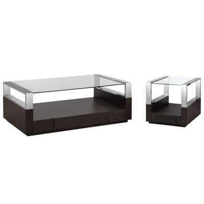 Rectangular Cocktail Table With End Table