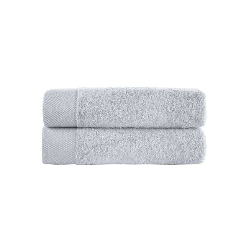 Brooks Brothers Solid Signature, Silver, Bath Sheets - 2 Pack
