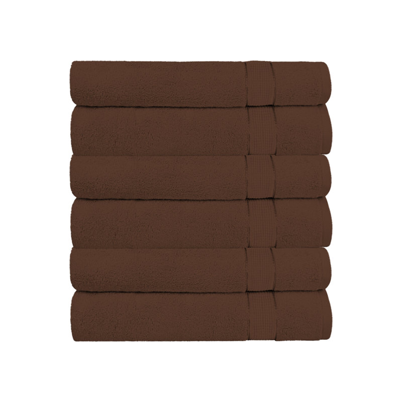 Ensemble de 6 serviettes en coton (16 x 32 po), Brun