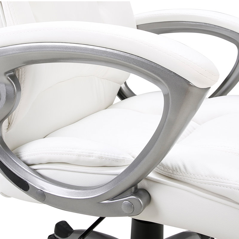Fauteuil de direction Inglestone Common, Similicuir blanc