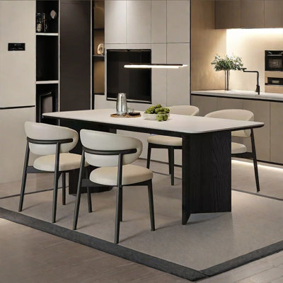 Table de salle à manger italienne en pierre frittée minimaliste