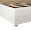 White Boucle Fabric Upholstered Ottoman Storage Bed Frame With Curved Shaped Headboard-491901647