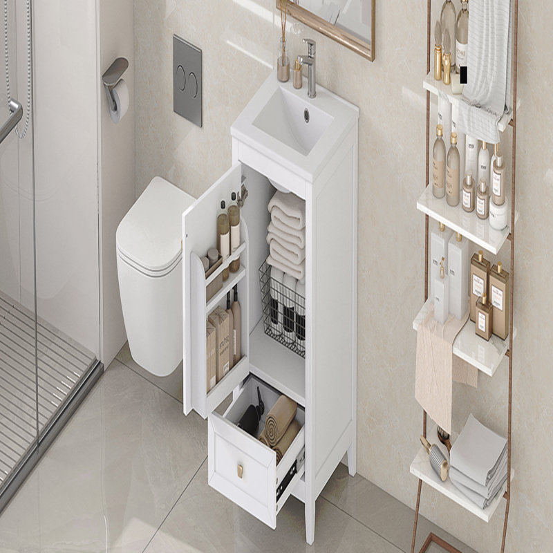 Meuble-lavabo de 20 po avec lavabo, armoire avec porte à fermeture douce et tiroir, support de rangement