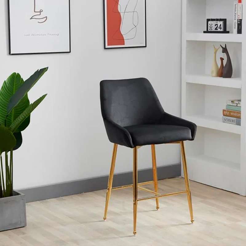 Tabouret de comptoir 25,5 po Maurilia, Noir, 1