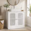 Base de meuble-lavabo autoportant avec tablette réglable et dispositif anti-basculement