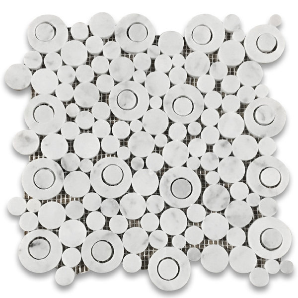 12" x 12" Marble Penny Round Mosaic Wall & Floor Tile