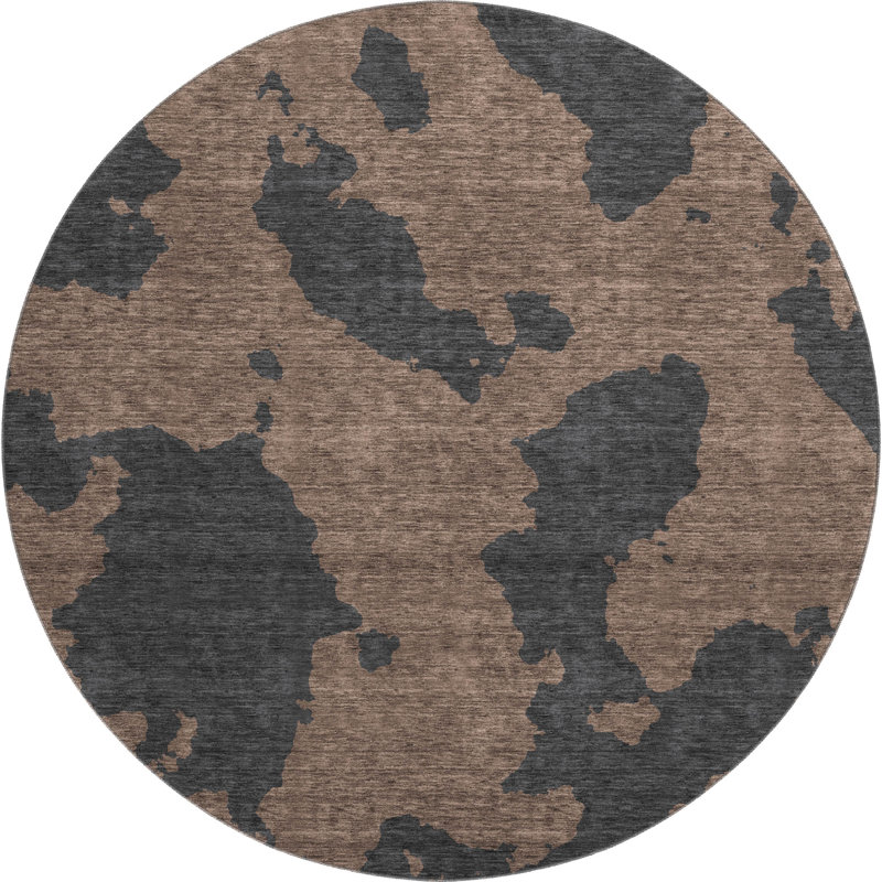 Premium Machine Washable Prisco Chocolate Rug, Round 8'