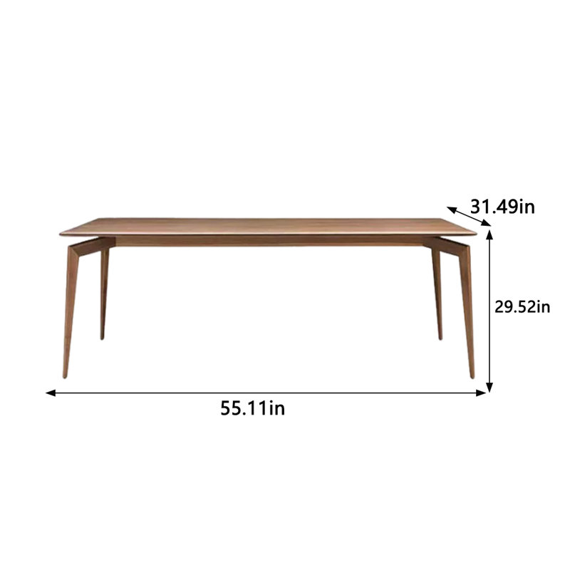 Walnut Solid Wood Dining Table, 31.49" W x 55.11" L