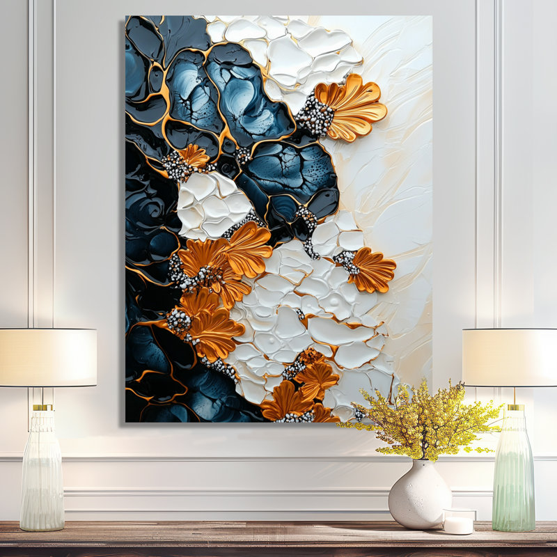 Bloom - Fleurs murales en marbre II, H 32 po x l 16 po x P 0,84 po