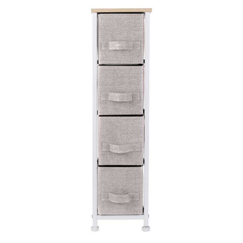 Oleary 4 Drawer Storage Drawer, Light Gray