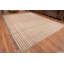 Tapis moderne à motif rayé minimaliste ivoire / crème / brun One-of-a-Kind