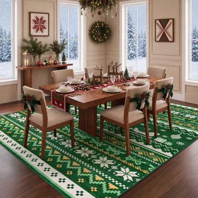Tapis de Noël antidérapant lavable pour l'intérieur