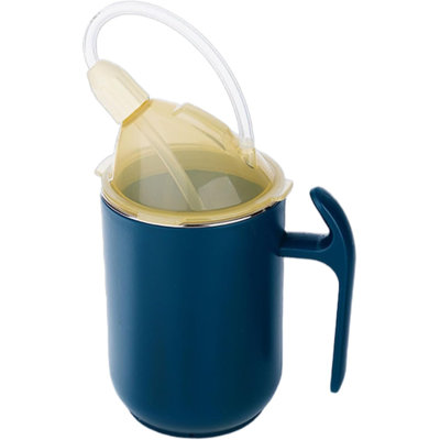 Contenant d'allaitement 3 en 1 pour adulte avec aide à boire avec deux couvercles et poignées 400 ml pour les personnes âgées souffrant de fuites