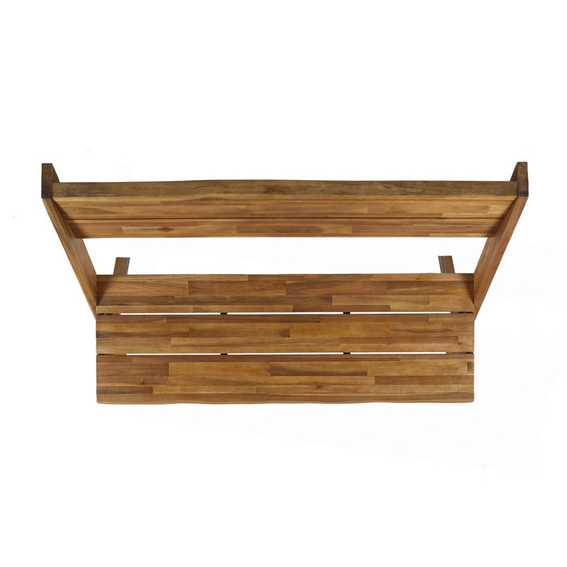 Banc en bois de style champêtre, parfait pour le jardin ou le porche