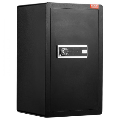 Single Door 4.0 cu.ft Safe Box with Key Lock & Password Cabinet Black,organize cash, passports, jewelry, gold, watches and documents