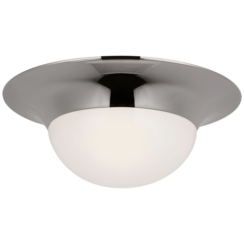 Cluny 1 - Light LED Flush Mount, Polished Nickel, 6.5" H x 18" W x 18" D