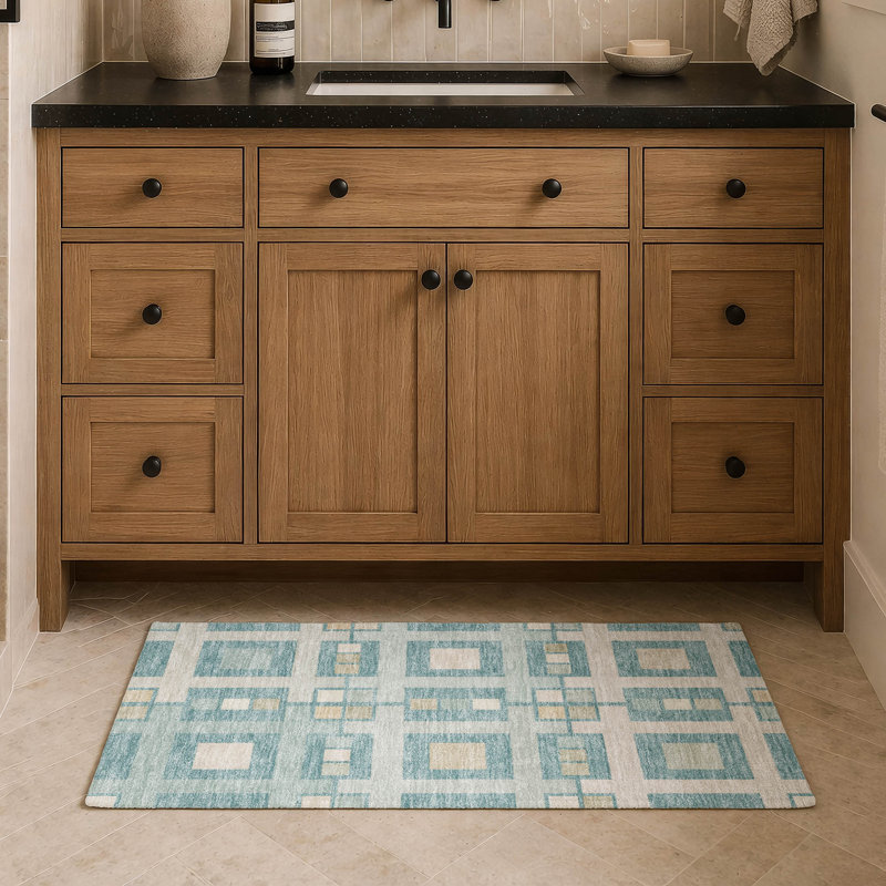 Machine Washable Indoor/Outdoor Chantille ACN2889 Geometric Rug, Teal, 2'6" x 3'10"