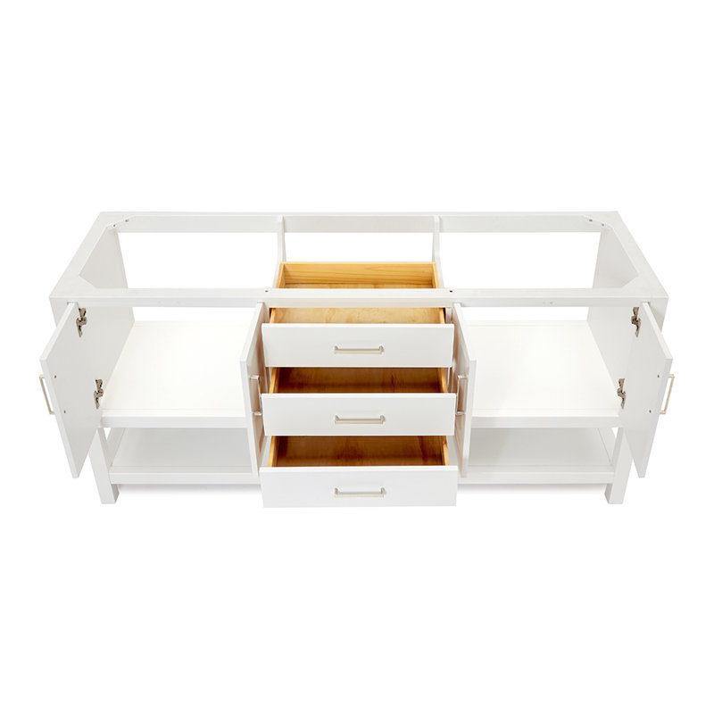 Pawley 72'' Double Bathroom Vanity Base Only, White