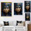Femme dorée et bleue, portrait de déesse I - déesse, art mural-870434464-870434465