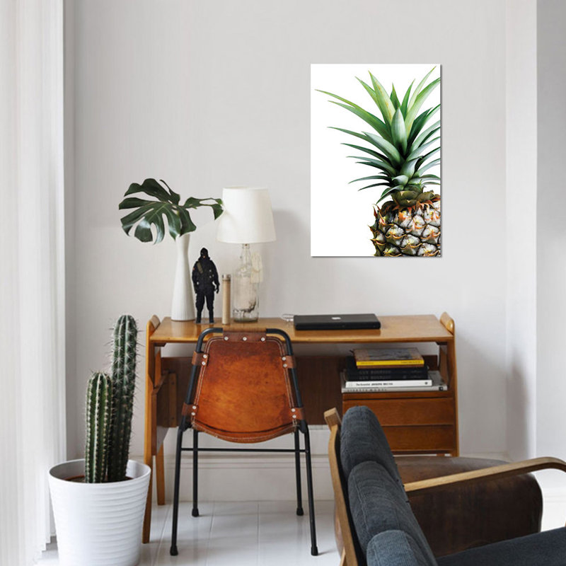 « ananas », impression sur toile, H 12 po x l 8 po x P 0,75 po, Toile tendue, Pas de tapis
