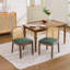 Ensemble de 2 chaises de salle à manger courbées arquées à dossier en canne, chaises d'appoint de style campagne Mid-Century, structure en bois massif vieilli, coussin en chenille avec ressort en S et éponge, chaises d'appoint sans accoudoirs pour la cuisine