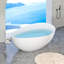Baignoire autoportante de 63 po à surface solide, baignoire de trempage autoportante en résine d'ingénierie de luxe avec trop-plein et bonde escamotable pour salle de bain contemporaine