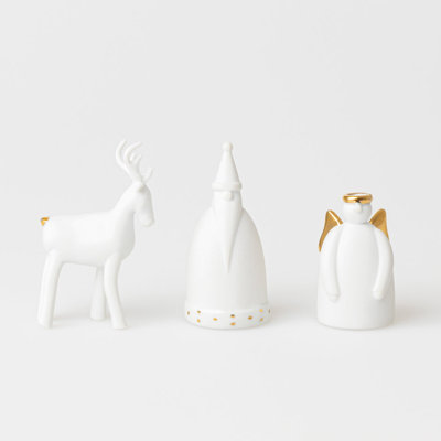 Porcelain Holiday Figurines - Winter Forest - Set of 3
