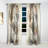 Gold Glam Squares III - Linen Curtain-521280467