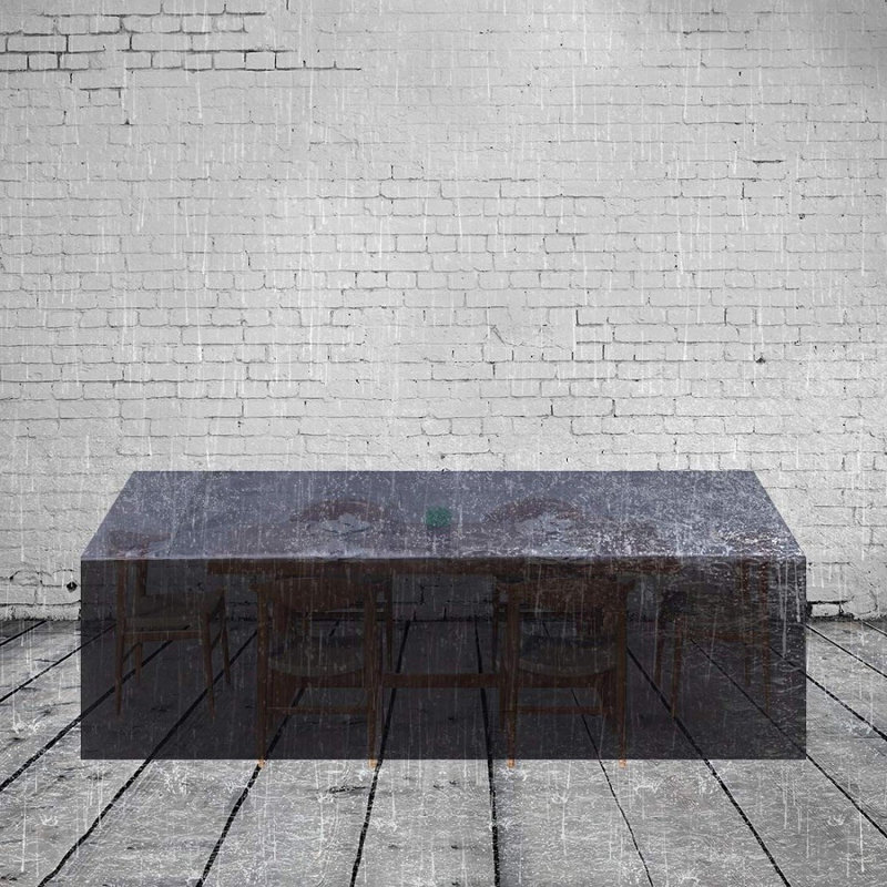 Housse de mobilier d'extérieur avec cordon réglable. Convient aux meubles de balcon, de cour et de salon, Noir