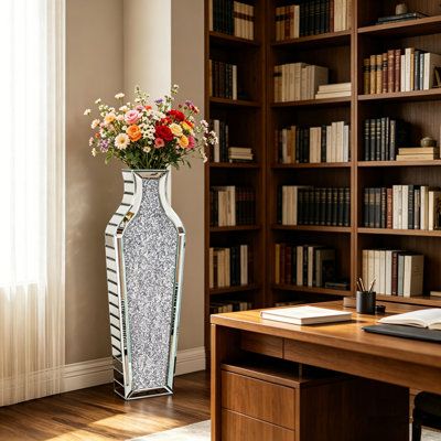 Belizario Silver Glass Floor Vase