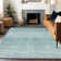 Premium Machine Washable Prisco Aqua Rug