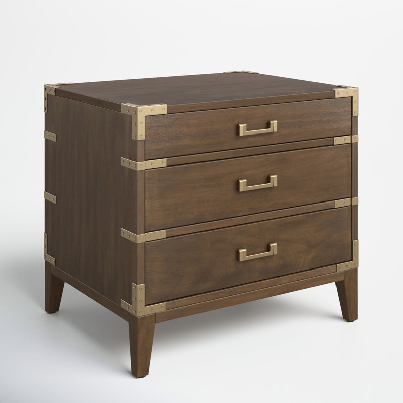 Lauretta 3 - Drawer 26" Nightstand, Brown