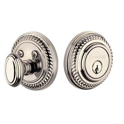 Grandeur Single Cylinder Deadbolt With Newport Plate Single Cylinder Deadbolt