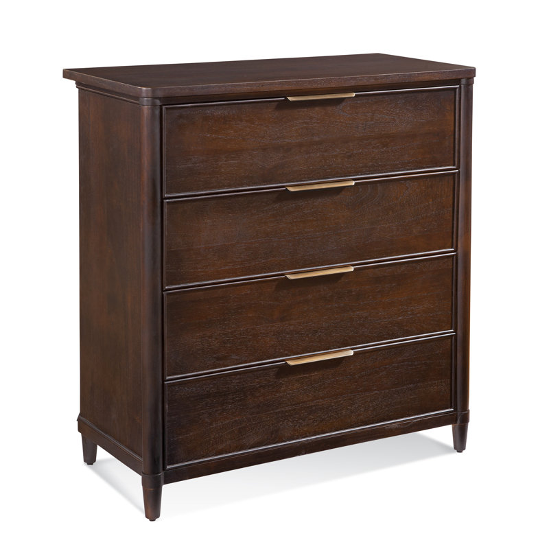 Clair Solid Wood 43'' W 4 - Drawer Dresser, Java